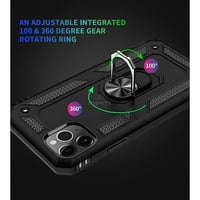Za Apple iPhone mini četkani oklop naklopni hibridni postolje za hibridne prstene kućište crna