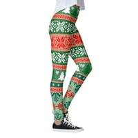 Ženske joge gamaše sa džepovima Božićne tiskane hlače mršave gamaše za trčanje Božić santa pilates Pantyman