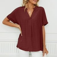 Zodggu Plus Bluzes Majice za žene Delovi Modni V izrez Košulje mekane udobne ležerne majice Vintage
