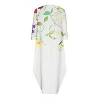 Haljine za žene plus veličina dugih rukava za tisak cvjetnog uzorka Okrugli izrez Maxi Loose Fit svakodnevno