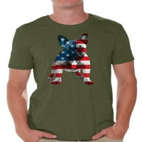 Neugodni stilovi muške američke zastave Francuski buldog Slatka grafička majica, 4. srpnja party ljubimac