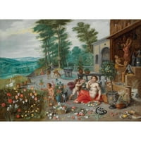 Jan Brueghel mlađi crni ukrali uokvireni dvostruki matted muzej umjetnosti pod nazivom: alegorija mirisa