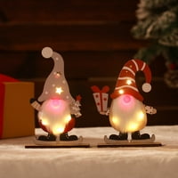 WolliclyMy sretan božićni ukras LED šumski bez lica za lutke Božićni drveni ukrasi Kućni ukras sa svjetlima