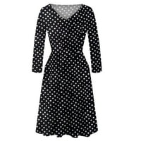 Ljetne haljine za prodaju za žene za žene s dugim rukavima košulja s cvjetnim uzorkama V-izrez midi