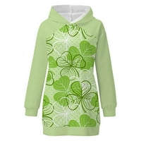 Dan ulica Patricka modne žene Print pulover džepni kapuljač s dugim rukavom Labava haljina Hot6SL4486241