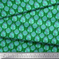 Soimoi zelena pamučna kambrska tkaninska tkaninska marokanska damaska ​​otisak šiva šibice tkanine
