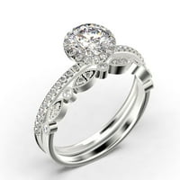 Dainty Art Deco 2. Carat Round Cut Diamond Moissite zaručnički prsten, vjenčani prsten u 10K punog bijelog