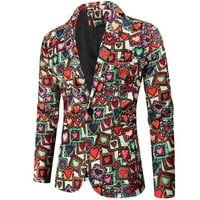 Iopqo Blazer muške modne ležerne kopče reveriše ispisano jedno-odijelo jakne za muškarce kombinezon