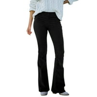 Easery Hlače za žene Loose Fit Pocket Ženske pantalone Ženske hlače Ljeto Black XL