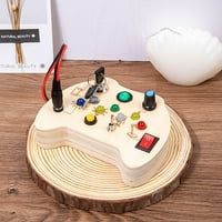 Montessori zauzeto odboru LED prekidač za lagane ploče Drvene senzorne igračke prijenosne putovanja