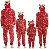 Viworld podudaranje porodičnih božićnih božićnika pidžame setovi na kapuljaču od zatvarača Elk Antler s kapuljačom