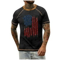 Muška košulja Muška majica Raglan Vintage kratki rukav Okrugli dan Nezavisnosti Dan tiskanog gornje