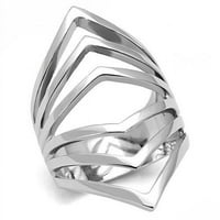 Ženski polirani prsten od nehrđajućeg čelika bez kamena u bez kamena - veličine 8