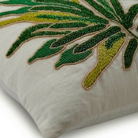 Jastučnica, jastuci sa perlama, poklopci bijelog posteljine, pokrov za zelene boje, pokrov zelenih perlica
