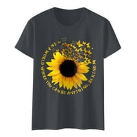 Ženske majice Casual Sunflower Graphics Thirt Ljeto Vintage T majice Kratki rukav Tee vrhovi