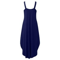 Haljine SoighXZC za ženske haljine na večernjim rukavima naći na plaži Summer Haljine Slim Halter vrat midi haljina tamno plava xxl