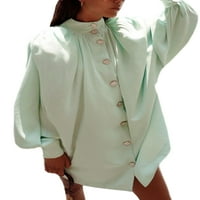 Ženska haljina za ovratnike DRŽAVE Oslobađajuće jesenski gumb niz boemske kratke haljine s jednim grudima