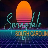 Springdale Južna Karolina Vinil Decal Stiker Retro Neon Dizajn