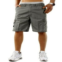 Muške ljetne kratke hlače od solidne boje visoki struk sportski trening Jogging Trkenje teretnih kratkih