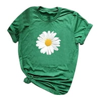Binmer bluza plus veličina Ženska čišćenje kratkih rukava cvjetni ispisani suncokret o-vrat na vrhu majica bluza