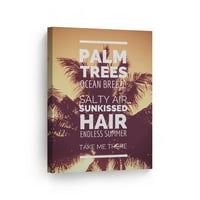 Osmjeh Art Drveće Ocean Breeze Slana kosa krajnji ljetni citat Platno Ispis Motivacijski inspirativni