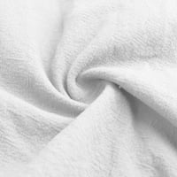 Kamummark PI Ženski vrhovi Dugi rukav Jesenski klirens Ženska pamučna i posteljina labava majica Casual V-izrez Blouse White