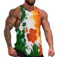 Duge donje košulje za muške St Patricks Day Digital 3D ispis majica bez rukava bez rukava