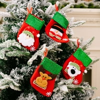 Farfi božićna čarapa Santa Claus Snjegović jeleni medvjed uzorka pjenušava šljokica božićna čarapa poklon