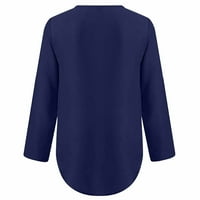 Tuphregyow Weens Tops Dressy Bluze za bluzu za vrat Tummy Samming V-izrez patentni zatvarač dugih rukava