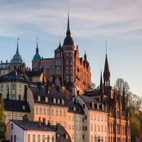 Švedska-Stockholm-Pogled na Sodermalm susjedstvo-zalazak sunca Print - Walter Bibikow