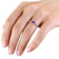 Amethyst i dijamantski beskonačni zaručni prsten 1. CT TW u 14K Rose Gold.Size 4.5