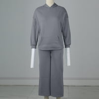 Bazyrey Plus Veličina dugih rukava Trendy Solid labav bluze Sportski odijelo Casual Bluzes Grey M