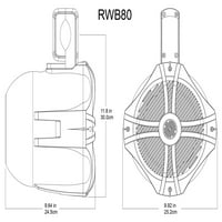 Rockville RWB80W 8 White Watt morski wakeboard toranjski zvučnici + prekrivači