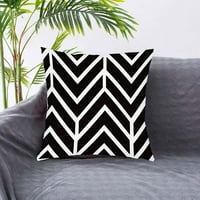Jednostavan crni bijeli jastuk za breskve Flannel Flannel Geometrijski jastuk za ispis Modni poklopac