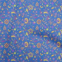 Onuone svilena tabby srednja plava tkanina cvjetna šivaća tkanina od dvorišta otisnuta DIY odjeća šiva