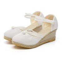 BVGFSAHNE Ženske cipele posteljine sandale Platform Wedge Sandales Modni svestrani pleteni kopča za