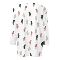 Žene Ljeto jesen vrhovi rukava cvjetna bluza za ispis Ležerne prilike labave tuničke majice