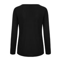 Forestyashe Plus veličine za žene casual ma majica jesen-zimski šuplji bušilica s dugim rukavima pamučna