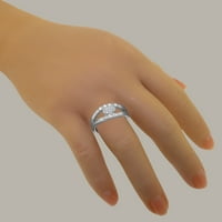 Britanci napravio 9k bijeli zlatni prirodni prsten i kubični zirkonijski bijeli prsten - Veličine opcije