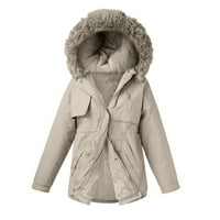 Petort kaputi za ženske kapute s dugim rukavima kaputa od kapuljače sa kapuljačom bijela, m