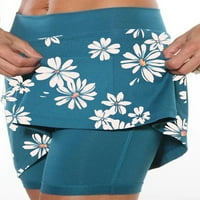 Rejlun Ženske gamaše kratke vruće hlače Havaji Daisy Print Mini Skort Lounge Ljeto Plaža Skraćeno Kraljevstvo