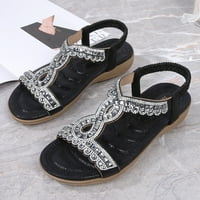Ženske sandale Dressy Debeli potplati s dijamantskim boemskim stilom Vodootporne sandale za žene crna