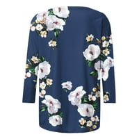 Ljetne bluze za žene modne cvjetne majice casual rukava za posade Comfy Slim Fit vrhovi za žene