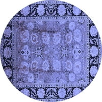 Ahgly Company u zatvorenom okrugli orijentalno plavo tradicionalne prostirke područja, 3 'runda