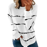 KamumMark PI ženski vrhovi dugih rukava Jesenski klirens žensko ljeto tiskanje labavo bluza majica majica bez kapuljača bijela
