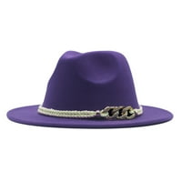 Chaolei Womens Classic Wideppy Panama Hat Buckle od vune Fedora Hat