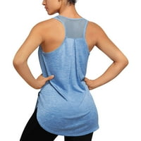 DTIDTPE TOP za žene, žene vježbanje vrhovi MESH Racerback Yoga Ternk majice Teretana Trgovina ženskim