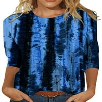 REJLUN Ženska boja Blok Tunika Bluza Butterfly Ispiši cvjetni ispis Pulover Boho majica 2xl