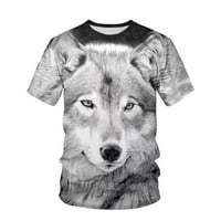 Životinjski vuk 3D digitalni tisak Muška majica Ljeto O vrat kratkih rukava Tees vrhovi muške odjeće