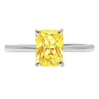 2.5ct zračenje od žutog simuliranog dijamanta 18k bijelo zlatni godišnjica za angažman prsten veličine